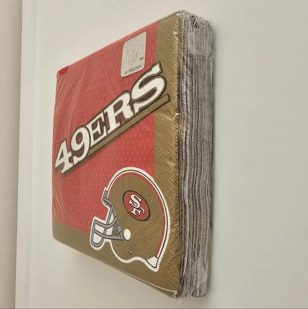 NFL San Francisco 49ers 2-Ply Paper Napkins | 1 Pkg | 36 Ct./Pkg | Red Gold